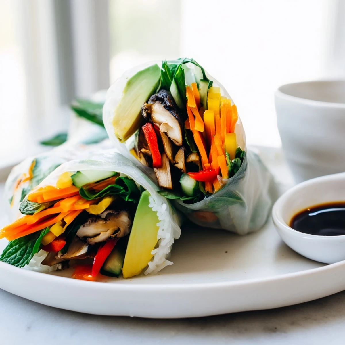 Avocado Shiitake Spring Rolls