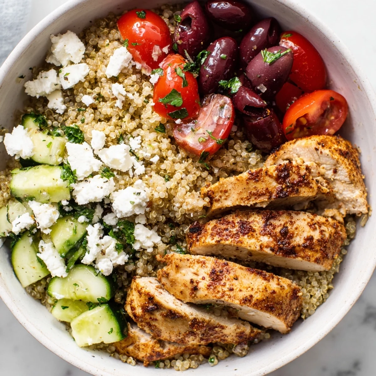 Mediterranean Chicken Quinoa Bowl