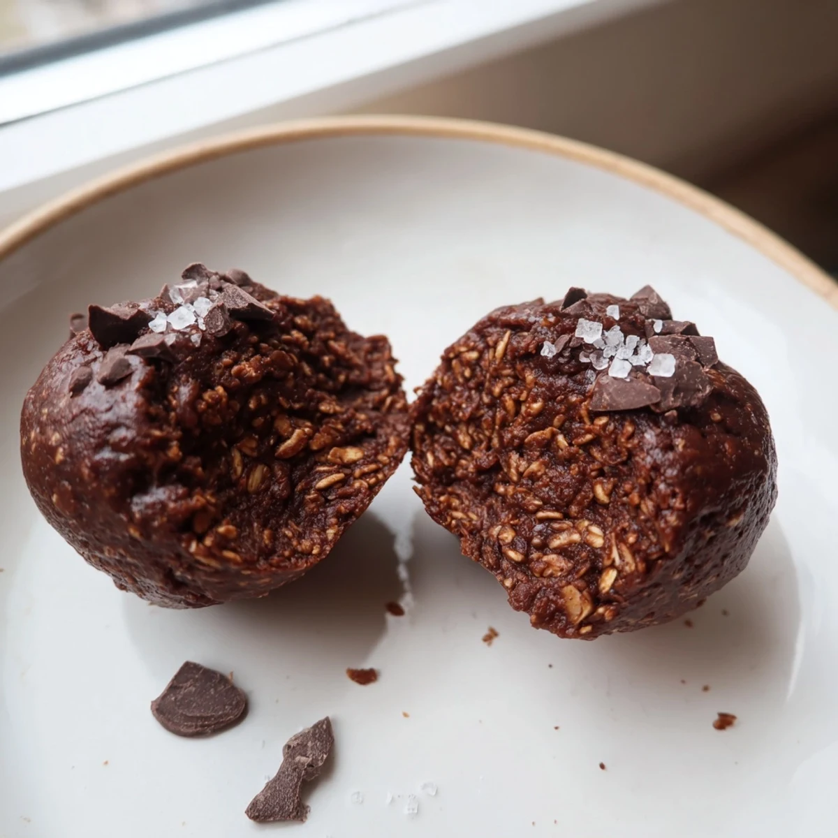 Brownie Protein Bites stacked beside a coffee cup, perfect post-workout snack