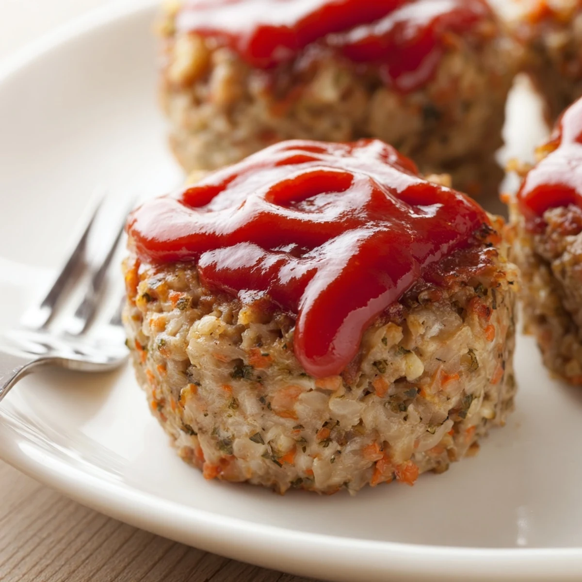 Moist individual turkey meatloaf muffins ready for meal prep in muffin tin